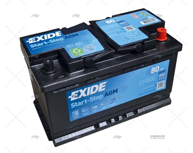 BATTERIE NAUTIQUE ECODRY AGM 82AMP.