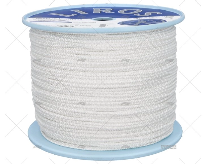 CORDAGE TRESSE POLYESTER 04mm BLANC 500m LIROS