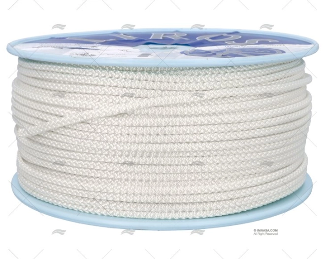 ROPE  BRAIDED POLYESTER 6mm WHITE 200MT LIROS