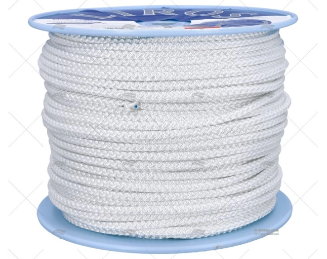 CORDAGE TRESSE POLYESTER 08mm BLANC 200m LIROS