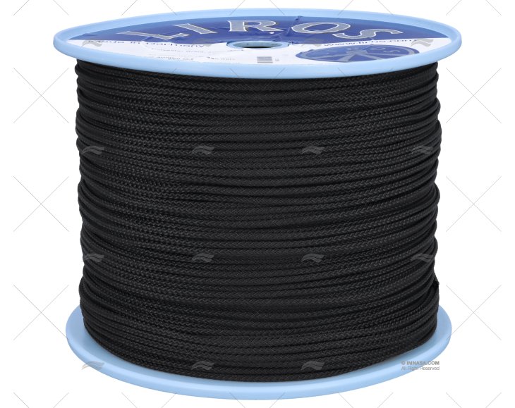 TWISTED POLIESTER ROPE 04mm BLACK 500m LIROS