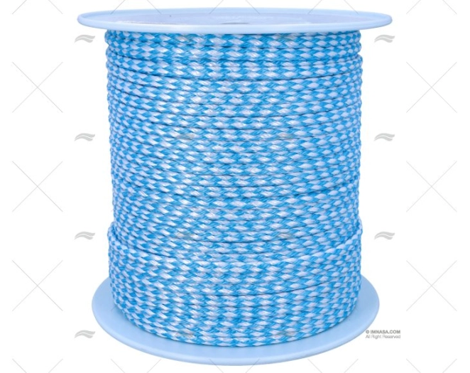 CORDE MULTIUSAGES 10mm BLANC/BLEU 200m LIROS