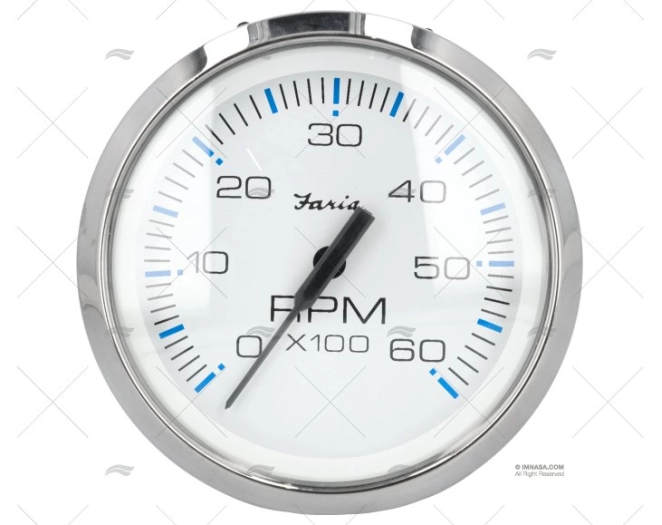 TACHOMETER WHITE 6000RPM FARIA