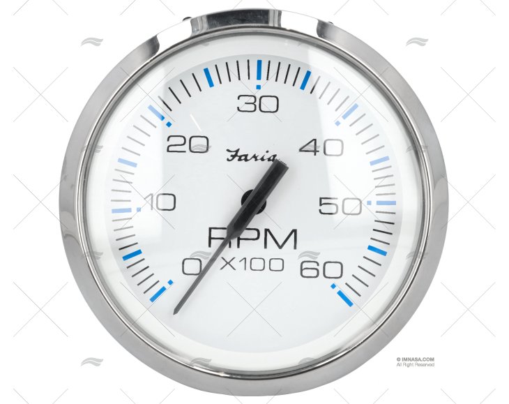 TACHOMETER WHITE 6000RPM FARIA