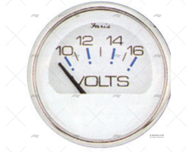 RELOJ VOLTIMETRO 10-16V S/S BLANCO FARIA