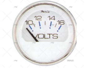 RELOJ VOLTIMETRO 10-16V S/S BLANCO FARIA