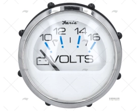 RELOJ VOLTIMETRO 10-16V S/S BLANCO FARIA