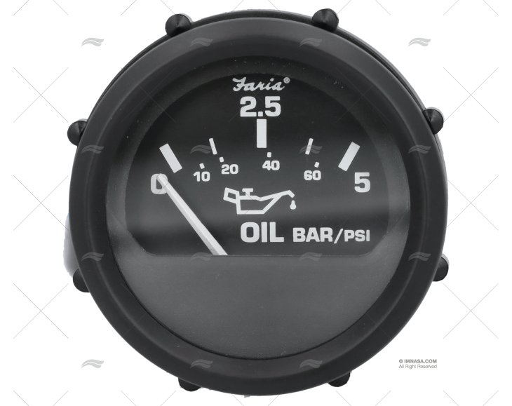 OIL PRESSURE GAUGE 0-5 BAR BLACK 2' FARIA