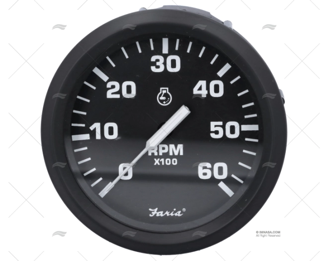 TACHOMETER UT 6000RPM BLACK FARIA