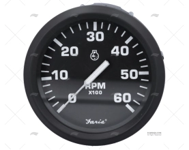 TACHOMETER UT 6000RPM BLACK FARIA