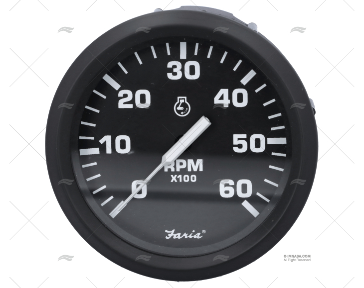 TACHOMETER UT 6000RPM BLACK FARIA