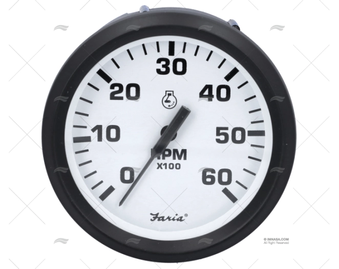 TACHOMETER UT 6000RPM WHITE FARIA