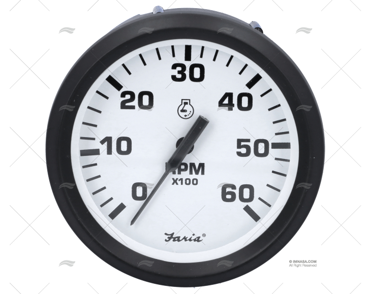 TACHOMETER UT 6000RPM WHITE FARIA