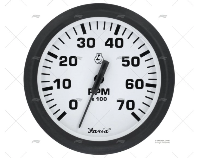 TACHOMETER OUTBOARD WHITE FARIA