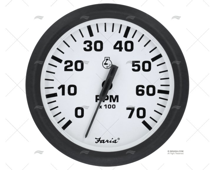 TACHOMETER OUTBOARD WHITE FARIA