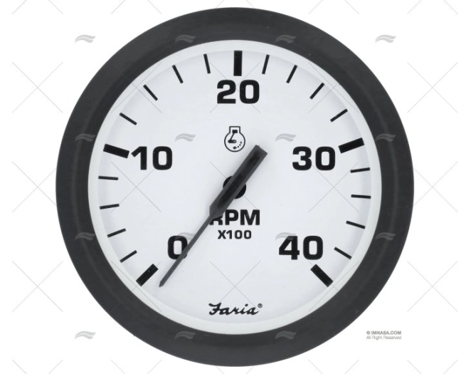 TACHOMETER DIESEL WHITE W FARIA