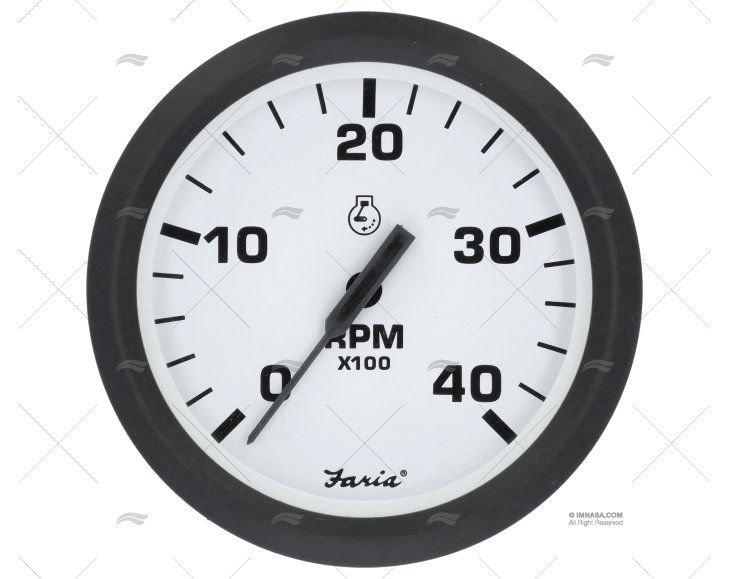 TACHOMETER DIESEL WHITE W FARIA