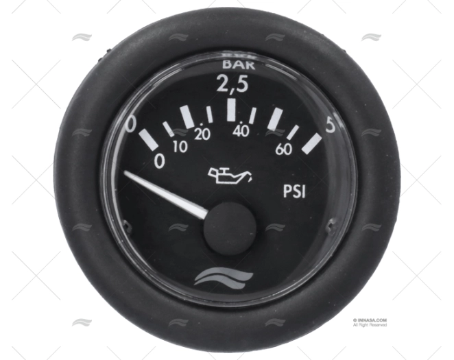 PRESSURE GAUGE 5 BAR 12V BLACK