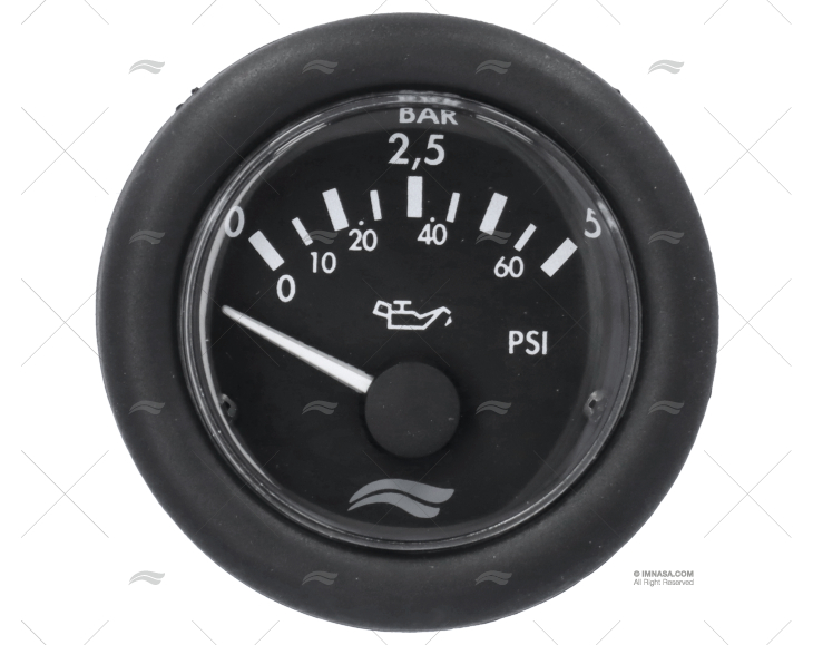 PRESSURE GAUGE 5 BAR 12V BLACK IMNASA