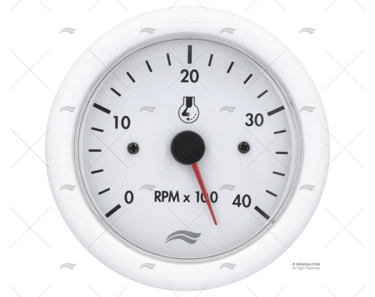 TACHOMETER IMB 4000RPM 12V WHITE IMNASA