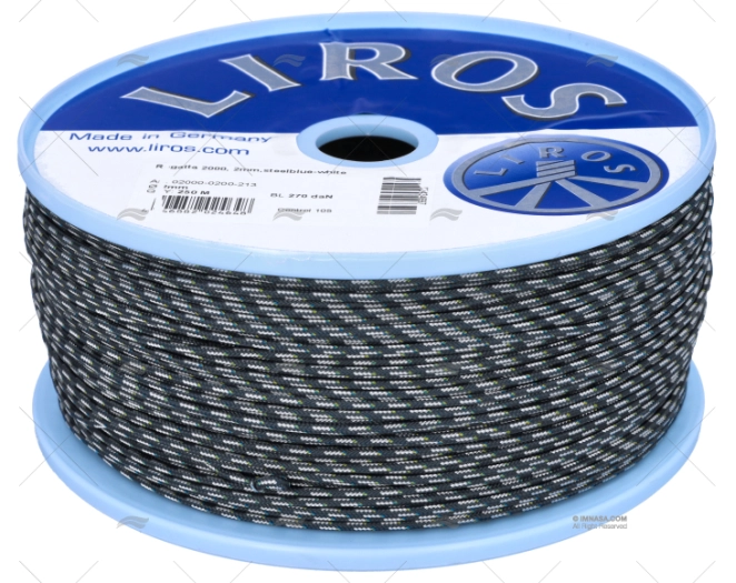 CORDAGE REGATTA 2000 02mm BLEU/BLANC 250 LIROS