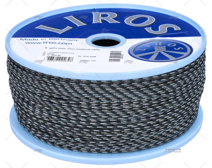 CORDAGE REGATTA 2000 02mm BLEU/BLANC 250 LIROS