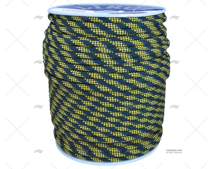 CORDAGE REGATTA 2000 12MM BLEU/JAUNE 200 LIROS