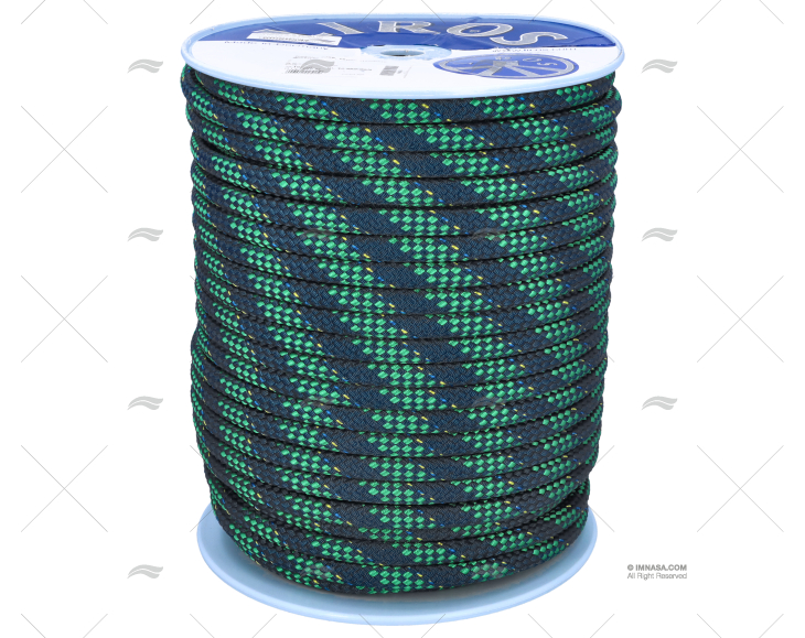 CORDAGE REGATTA 2000 16MM BLEU/VERT 100M LIROS