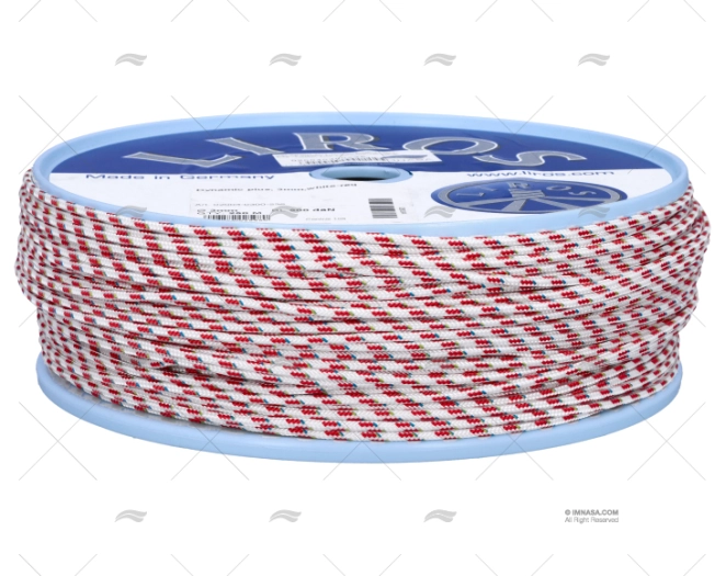 ROPE  DYNAMIC PLUS 03mm WHITE/RED 250MT LIROS