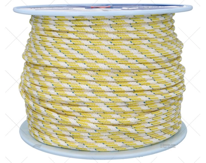 CORDAGE DYNAMIC PLUS 08mm BLANC/JAUNE 20 LIROS