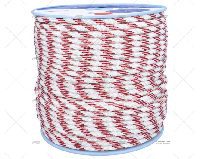 CORDAGE DYNAMIC 10mm BLANC/ROUGE   200m LIROS