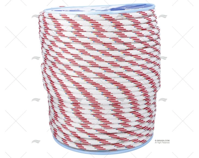 CORDAGE DYNAMIC PLUS 12mm BLANC/ROUGE 20 LIROS