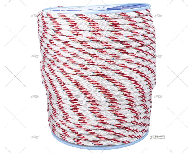 CORDAGE DYNAMIC PLUS 12mm BLANC/ROUGE 20 LIROS