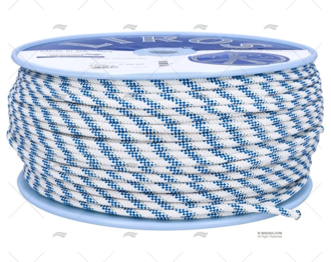 CORDAGE HERCULES 06mm BLANC/BLEU  200m LIROS