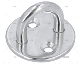 PLATINE RONDE INOX 6mm AVEC OEIL