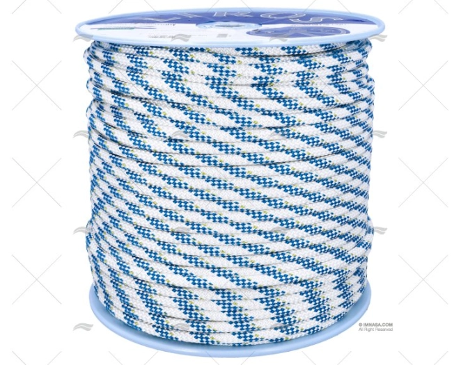 CORDAGE HERCULES 10mm BLANC/BLEU 200m LIROS