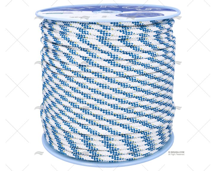 CORDAGE HERCULES 10mm BLANC/BLEU 200m LIROS