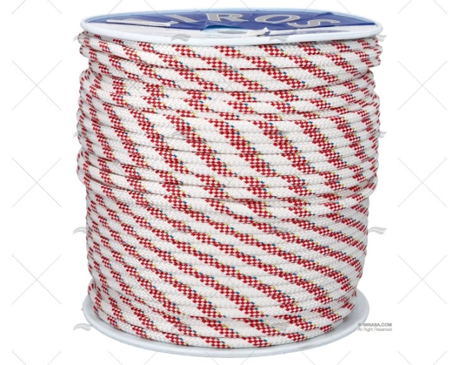 CORDAGE HERCULES 10mm BLANC/ROUGE 200m LIROS