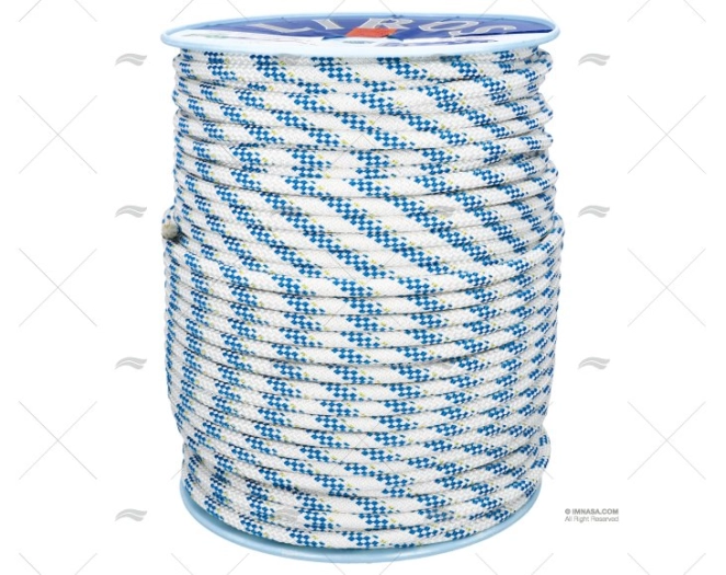 CORDAGE HERCULES 12mm BLANC/BLEU 200m LIROS