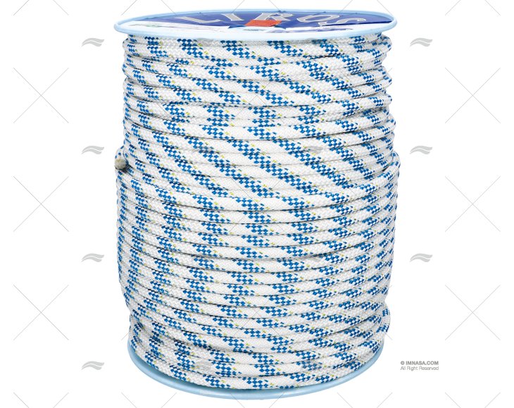 CORDAGE HERCULES 12mm BLANC/BLEU 200m LIROS