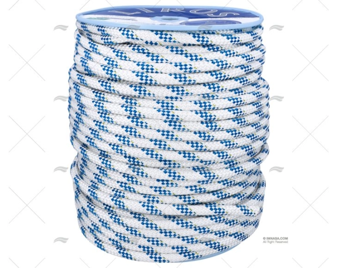 CORDAGE HERCULES 14mm BLANC/BLEU 150m LIROS