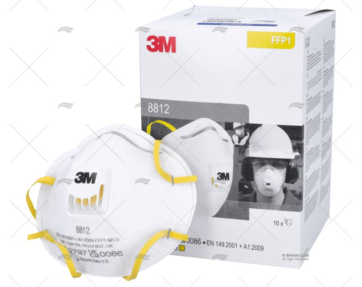 MASK WITH VALVE 8812 10 UNITS