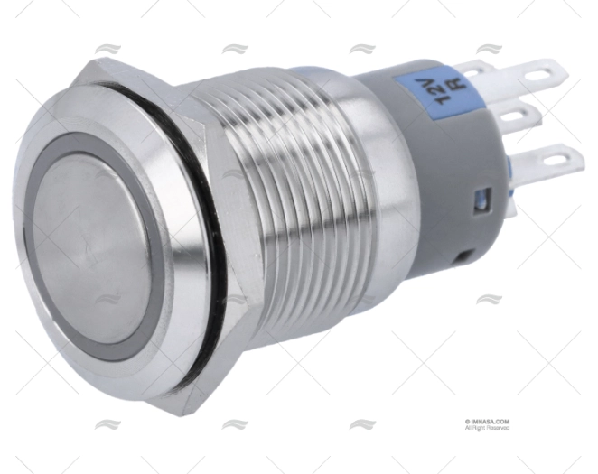 INTERRUPTOR MOMENTANEO 12V COM LED VERME BEP