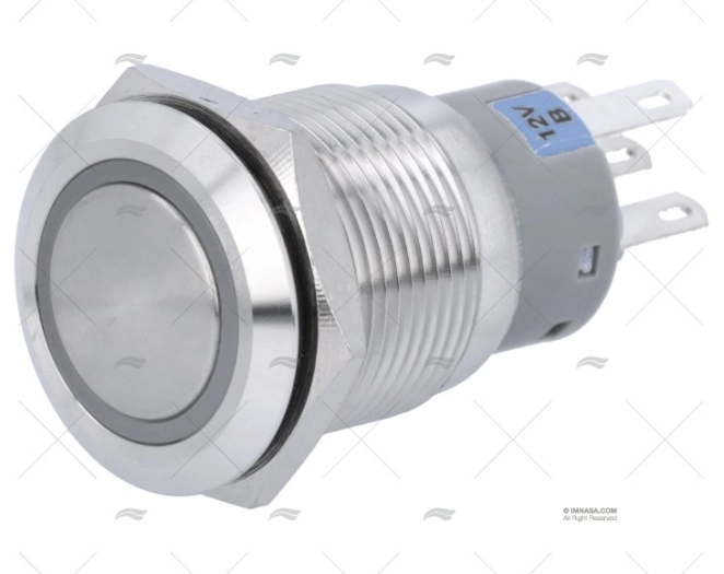 INTERRUPTOR MOMENTANEO 12V CON LED AZUL BEP