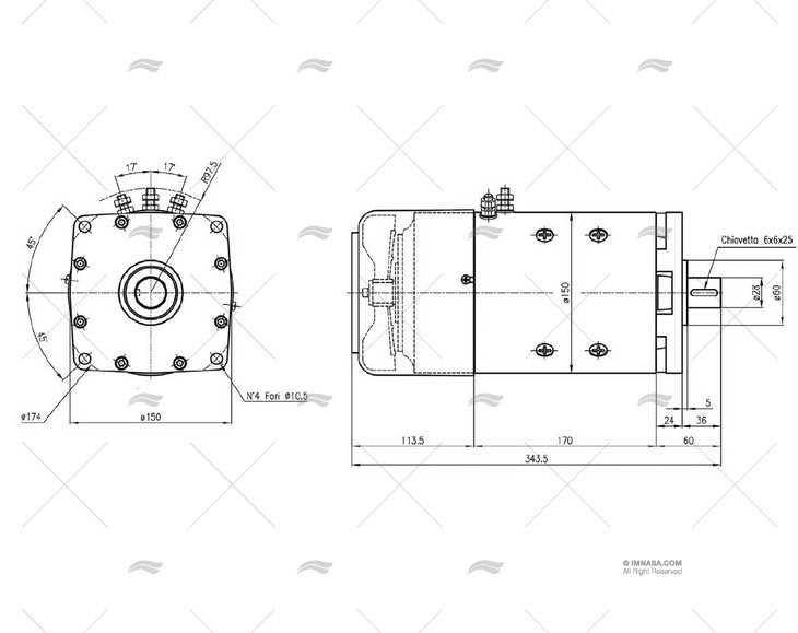 MOTEUR 24V 2000W GUINDEAU TITAN CIMA 1915