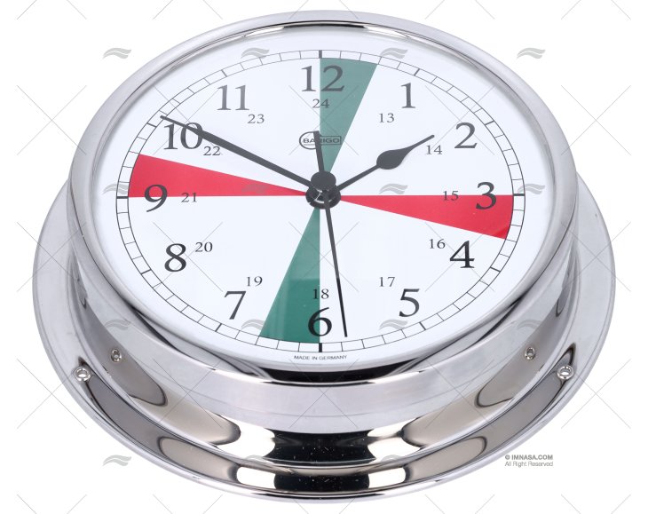 RELOJ HORARIO CROMADO 130mm BARIGO