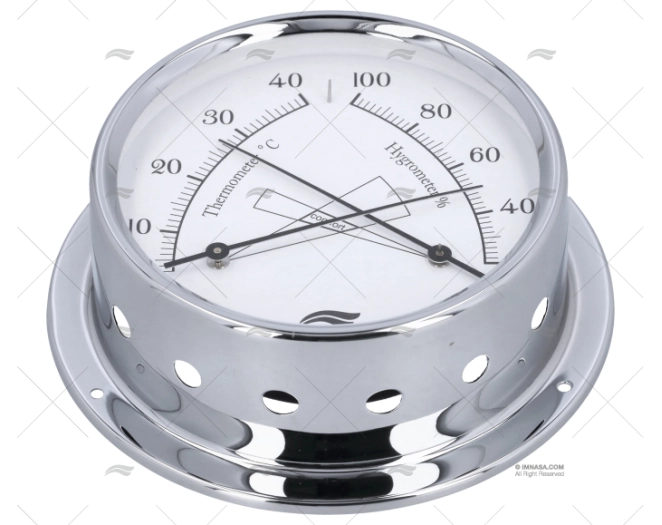 THERMO-HYGROMETER CHROMED 120mm BARIGO