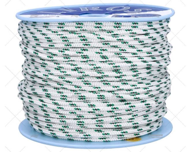 ESCOTA ALLROUND 08mm BLANCO/VERDE 200m LIROS