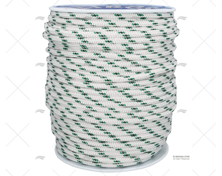 HALYARD ALLROUND 12mm WHITE/GREEN 200m LIROS