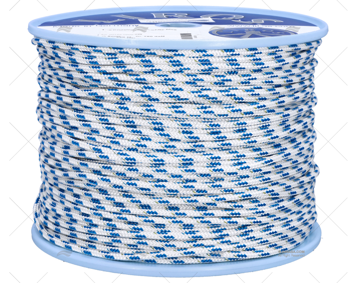 CORDAGE TOP-CRUISING 05mm BLANC/BLEU 250 LIROS